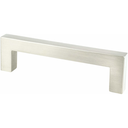 Berenson Contemporary Advantage One 3-3/4 Inch Center to Center Square Pull in Brushed Nickel Finish, Perfect for Modern Cabinets
