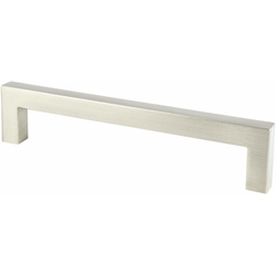 Berenson Contemporary Advantage One 5-1/16 Inch Center to Center Brushed Nickel Square Pull, Ideal for Modern Cabinets