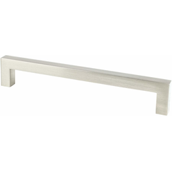 Berenson Contemporary Advantage One 6-5/16 Inch Center to Center Brushed Nickel Square Pull, Modern, Streamlined Design for Cabinets