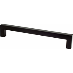 Berenson Contemporary Advantage One 6-5/16 Inch Center to Center Matte Black Square Pull, Aluminum Material, Modern Style for Cabinets
