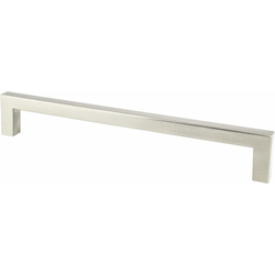 Berenson Contemporary Advantage One 7-9/16 Inch Center to Center Brushed Nickel Square Pull, Ideal for Modern Cabinets