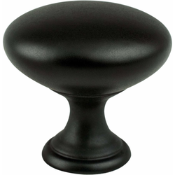 Berenson Traditional Advantage One 1-1/8 Inch Diameter Round Knob in Matte Black Finish, Zinc Material, Ideal for Cabinets and Furniture