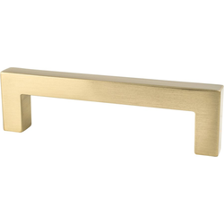 Berenson Contemporary Advantage One 3-3/4 Inch Center to Center Champagne Square Pull, Modern, Gold Handle for Cabinets