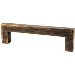 Berenson Contemporary Advantage One 3-3/4 Inch Center to Center Square Pull in Verona Bronze, Ideal for Cabinets and Fixtures