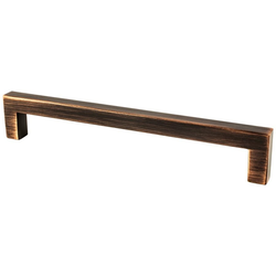 Berenson Contemporary Advantage One 6-5/16 Inch Center to Center Square Pull in Verona Bronze, Ideal for Modern Cabinets