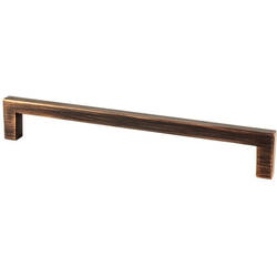 Berenson Contemporary Advantage One 7-9/16 Inch Center to Center Verona Bronze Square Pull, Ideal for Modern Cabinets