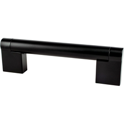 Berenson Contemporary Advantage Three 3-3/4 Inch Center to Center Matte Black Bar Pull, Zinc Material, Modern Style