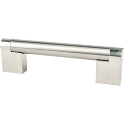 Berenson Contemporary Advantage Three 3-3/4 Inch Center to Center Brushed Nickel Bar Pull, Zinc Material, Modern Design