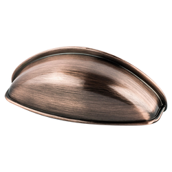 25% OFF Berenson Euro Moderno 2-1/2 Inch C/C Zinc Cup Pull in Brushed Antique Copper Finish for Cabinets and Drawers