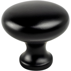 Berenson Traditional Advantage Four Matte Black Mushroom Knob, 1-1/8 Inch Diameter, Zinc Material, Ideal for Cabinets