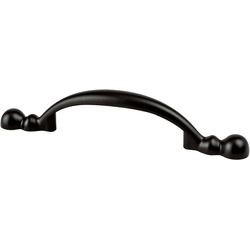 Berenson Traditional Advantage Four 3 Inch Center to Center Matte Black Rounded End Pull, Zinc Material, Traditional Style, Perfect for Cabinets