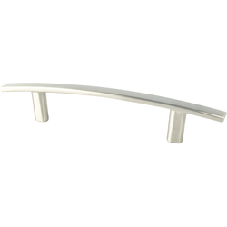 Berenson 3-3/4 Inch Center to Center Transitional Advantage One Bow Pull in Brushed Nickel, Zinc Material, Modern Design