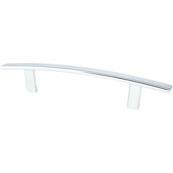 Berenson 3-3/4 Inch Center to Center Transitional Advantage One Bow Pull, Polished Chrome, Zinc Material, Modern Design, Ideal for Cabinets
