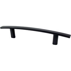 Berenson Transitional Advantage One 3-3/4 Inch Center to Center Matte Black Bow Pull, Zinc Material, Sleek Design for Modern Cabinets
