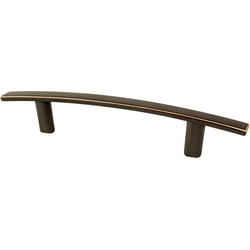 Berenson Transitional Advantage One 3-3/4 Inch Center to Center Bow Pull in Verona Bronze, Perfect for Modern Cabinets