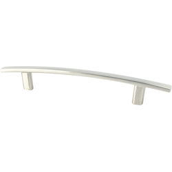 Berenson Transitional Advantage One 5-1/16 Inch Center to Center Bow Pull in Brushed Nickel, Perfect for Modern Cabinets