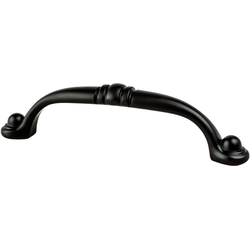 Berenson Traditional Advantage Three, 3-3/4 Inch Center to Center Matte Black Antique Pull for Cabinets and Drawers