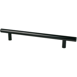 Berenson Transitional Advantage Two 6-5/16 Inch Center to Center Black T-Bar Pull, Durable Steel Material, Ideal for Cabinets and Drawers