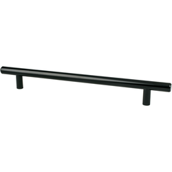 Berenson 7-9/16 Inch Center to Center Transitional Advantage Two T-Bar Pull, Black, Steel Material, Perfect for Cabinets and Drawers