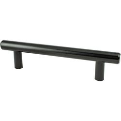 Berenson Transitional Advantage Two 3-3/4 Inch Center to Center Black T-Bar Pull, Durable Steel Material, Ideal for Cabinets and Drawers