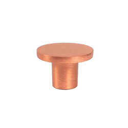 1 Inch Diameter Mid Century Modern Classic Round Knob, Brushed Copper