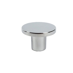1 Inch Diameter Mid Century Modern Classic Round Knob, Polished Chrome