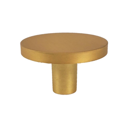 1-5/8 Inch Diameter Mid Century Modern Classic Round Knob, Brushed Gold