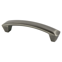 Berenson Laura 3-3/4 Inch Center to Center Vintage Nickel Cabinet Pull, Contemporary Zinc Handle for Home and Business