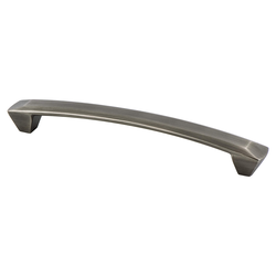 Berenson Laura 6-5/16 Inch Center to Center Vintage Nickel Cabinet Pull, Contemporary Zinc Handle for Home and Business