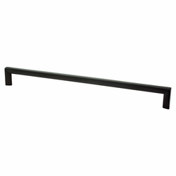 Berenson Metro 18 Inch Center to Center Matte Black Cabinet Appliance Pull, Zinc Material, Contemporary Style, Uptown Appeal Series