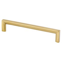 Berenson Metro 6-5/16 Inch Center to Center Cabinet Pull, Modern Brushed Gold, Zinc Material, Contemporary Style, Uptown Appeal Series