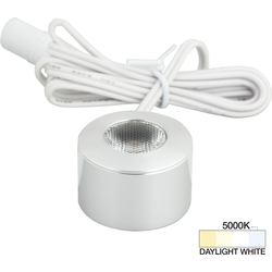  Task Round Surface or Recess Mount Mini LED Puck/Spot Light with Lead, 7/8 Inch Height x 1-3/16 Inch Diameter, 12V/3W, 5000 Cool White, Aluminum