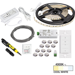Task Vivid High Light Output 16 Ft Length 1-Zone Tape Light Kit with Wireless Remote, 12V-2.8W/225 Lumens Ft, 4000K Cool White