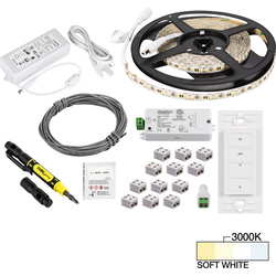 Task Vivid High Light Output 16 Ft Length 1-Zone Tape Light Kit with Wireless Remote, 12V-2.8W/225 Lumens Ft, 3000K Soft White