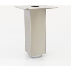 8 Inch (203.2 mm) Height Square Booth Table Leg Set of 4, Brushed Steel