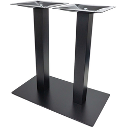 16 x 28 Inch Square Base x 40-1/4 Inch Bar Height Positano 3 Inch (x2) Square Column Table Base, Black Powder Coated