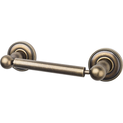 9-3/8 Inch Length Edwardian Toilet Paper Holder with Beaded Backplate, Bronze
