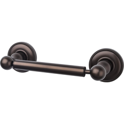 9-3/8 Inch Length Edwardian Toilet Paper Holder with Beaded Backplate, Bronze