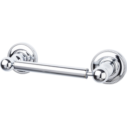9-3/8 Inch Length Edwardian Toilet Paper Holder with Beaded Backplate, Chrome