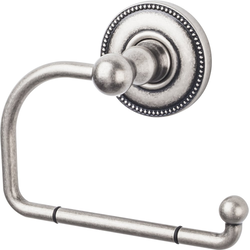 4-3/4 Inch Length Edwardian Toilet Paper Hook with Beaded Backplate, Pewter
