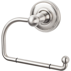 4-3/4 Inch Length Edwardian Toilet Paper Hook with Beaded Backplate, Nickel