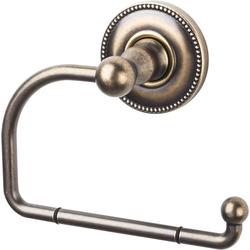 4-3/4 Inch Length Edwardian Toilet Paper Hook with Beaded Backplate, Bronze