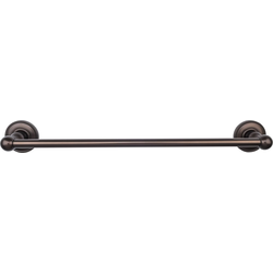 18 Inch Center to Center Edwardian Single Towel Bar with Beaded Backplate, Oil Rubbed Bronze