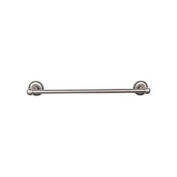 24 Inch Center to Center Edwardian Single Towel Bar with Beaded Backplate, Antique Pewter
