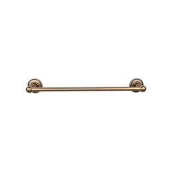 24 Inch Center to Center Edwardian Single Towel Bar with Beaded Backplate, German Bronze
