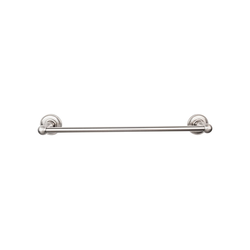 30 Inch Center to Center Edwardian Single Towel Bar with Beaded Backplate, Brushed Satin Nickel