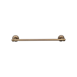 30 Inch Center to Center Edwardian Single Towel Bar with Beaded Backplate, German Bronze