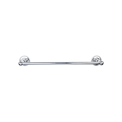 30 Inch Center to Center Edwardian Single Towel Bar with Beaded Backplate, Polished Chrome