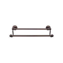 30 Inch Center to Center Edwardian Double Towel Bar with Beaded Backplate, Oil Rubbed Bronze