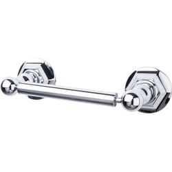 9-3/8 Inch Length Edwardian Toilet Paper Holder with Hex Backplate, Chrome
